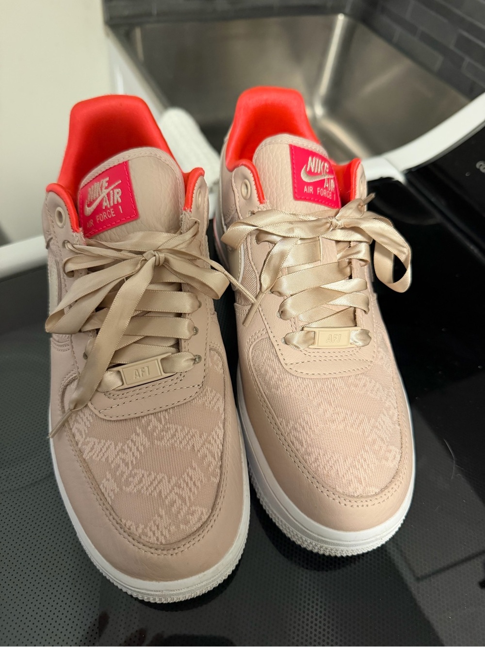 Nike Women’s Air Force 1 Sneakers in Blush with Coral Interior